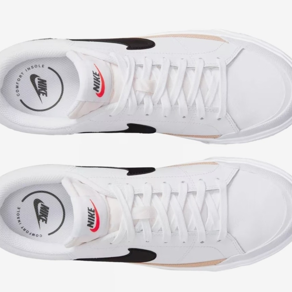 Nike Court Legacy Lift Women's White and Black Sneakers with Gold Details - Picture 3 of 6